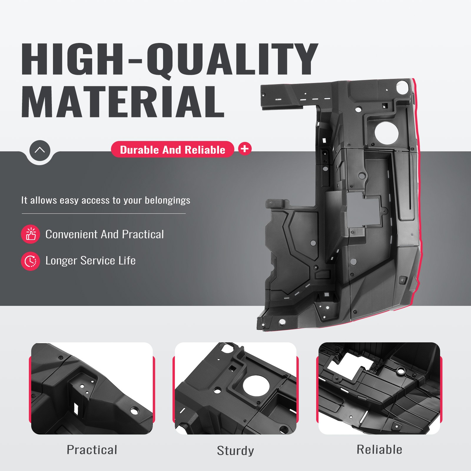 Right Side Rear Bed Box for Polaris RZR XP 1000/ Turbo S 2014-2023 2018 #5454270