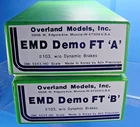RL HO BRASS OVERLAND EMD DEMO FT A-B DIESEL LOCOMOTIVE SET 103 NEW IN BOXES