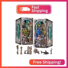 fifijoy Book Nook Kit - DIY Miniature Dollhouse Kit for Adults and Teens, 3D Woo