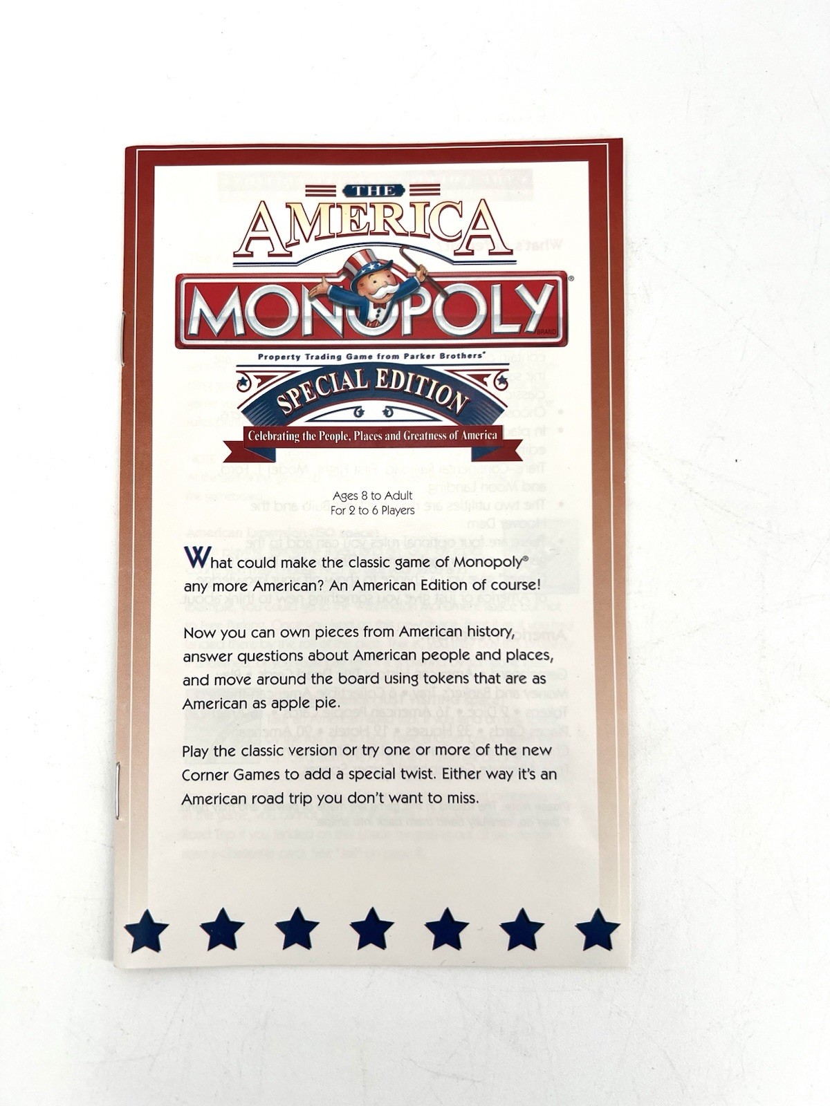 Monopoly The America Special Edition Game Replacement Instructions
