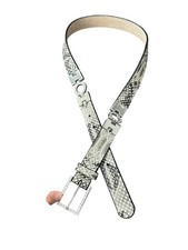 Cach Luxe Genuine Leather Belt Sz Medium Rhinestone Buckle Snakeskin Pattern