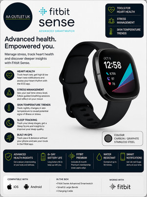 Fitbit Sense Advanced Smartwatch Tools Herz Gesundheit Stressmanagement Haut