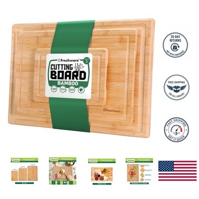 Professional-Grade Bamboo Cutting Boards with Easy Grip - Perfect for Meal Prep