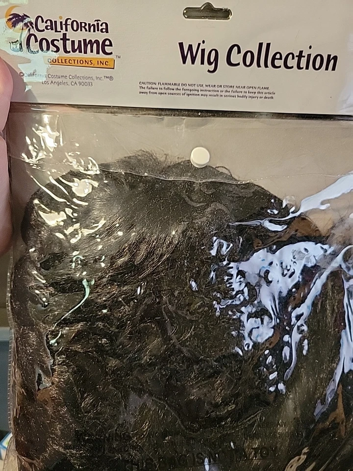 Disfraz California Peluca Negra Siniestra Nueva Punk Diablo Orejas Rojo Foto 2 de 2