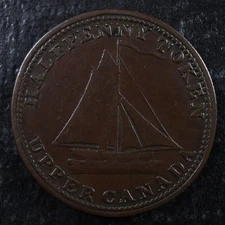 UC-9A4 Halfpenny token 1820 Upper Canada Ontario ship Breton 727