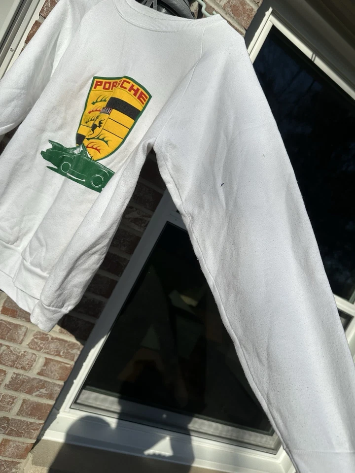 SUÉTER PORSCHE 911 BLANCO VINTAGE - AÑOS 80 - L - GRANDE HECHO EN EE. UU. Foto 2 de 4