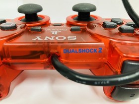 PS2 Controllers Skeleton Red Clear SCPH-10010  Dual Shock 2 Tested & Memory card