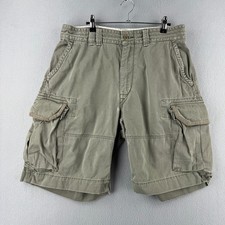 Vintage Polo Ralph Lauren Cargo Shorts Mens 34 Greenish Gray Cotton Military Y2K