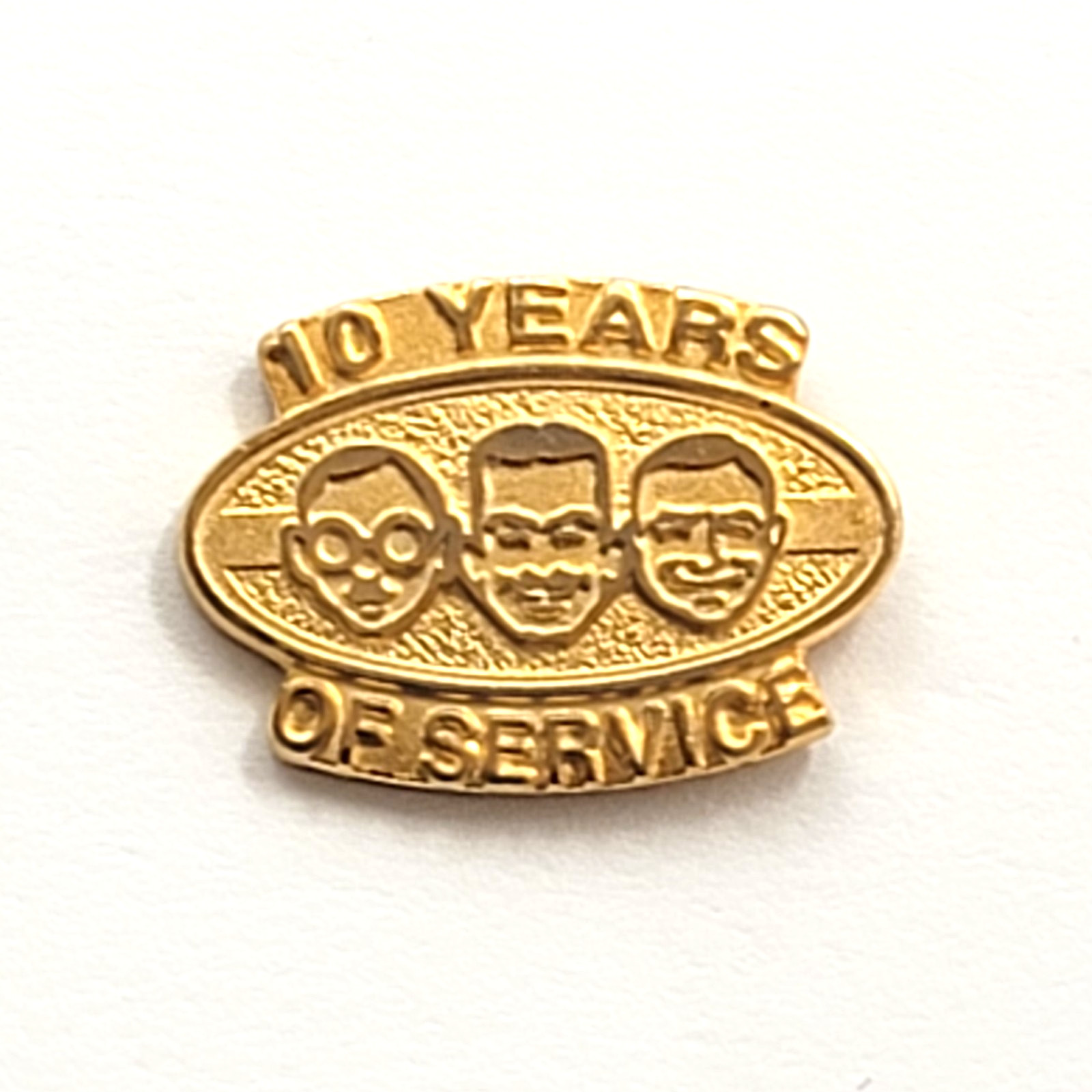 Pep Boys Manny Moe Jack 10 Years Service Pin Gold Tone Employee Award Auto Parts