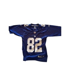 Reebok New York Giants Mario Manningham 82 NFL Jersey Blue Mens Small Mesh