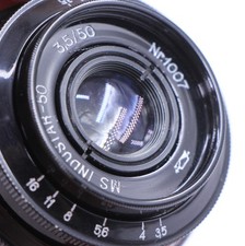 Unusual MS Industar-50 50mm f3.5 Black 50/3.5 USSR Lens Low Serial M39 Leica Ltm