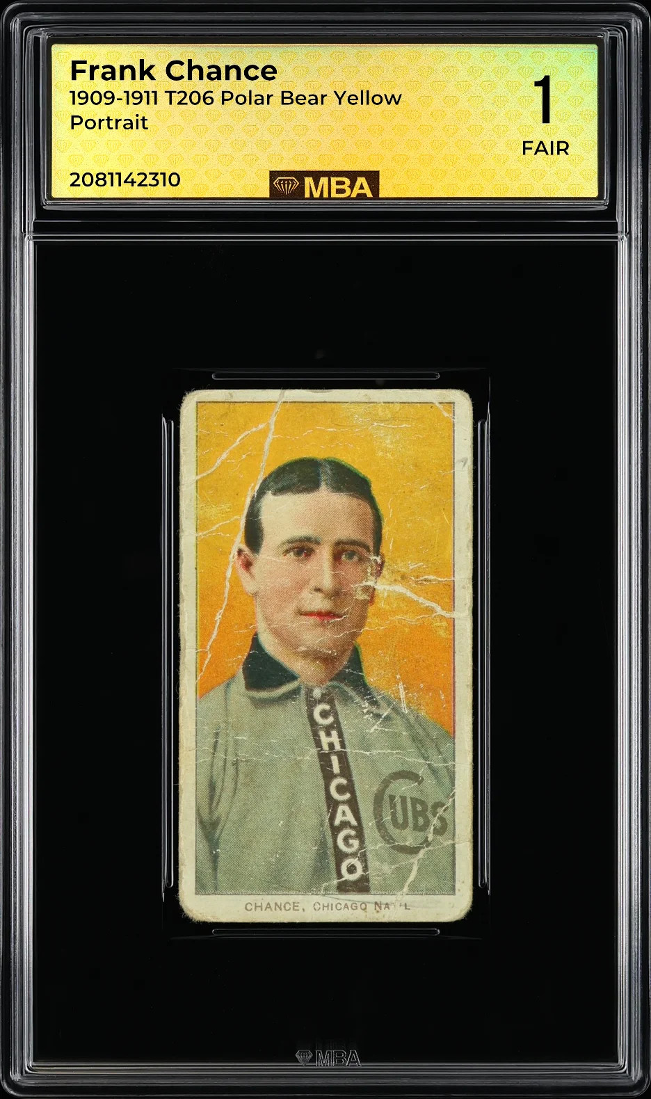 1911 T206 Frank Chance Polar Bear MBA 1