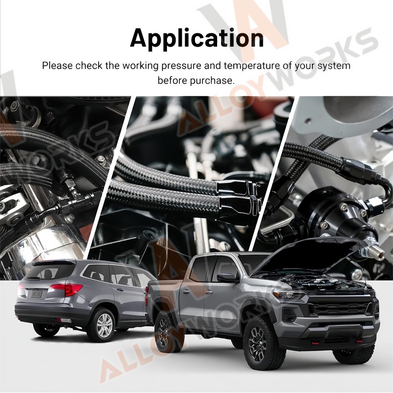 New 4AN Fuel Line Kit,AN4 Braided Nylon Fuel Hose CPE 10FT Black