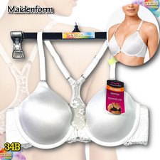 NWT Maidenform 34B One Fab Fit Lace T-Back Shaping Underwire Bra 07112 White