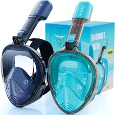 Full Face Snorkel Mask, Snorkeling Gear for Adults with Latest Dry Top Breath...