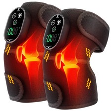 Heating Pad for Knee Pain Relief - Cordless Heated Knee Brace with Massager, ...