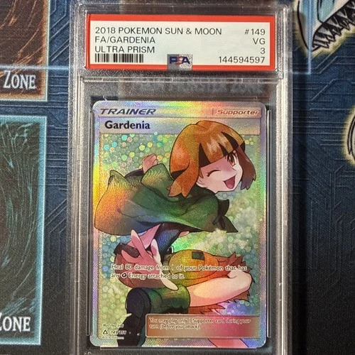 2018 POKEMON SUN & MOON ULTRA PRISM #149 FULL ART/GARDENIA PSA 3