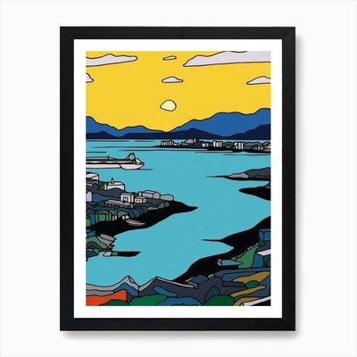 Minimal Design Style Of Reykjavik, Gerahmtes Wandbild Poster Leinwanddruck Bild