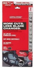 MILWAUKEE 48-39-0631 776.3mm x 12mm M18 BANDSAW BLADE 3 PACKS OF 3 9 BLADES