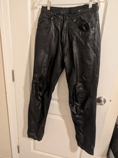 Vintage Pelle Cuir Womens Black Leather Dress Pants Size 28 Black