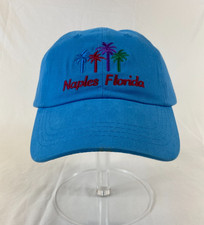 Naples Florida Baseball Cap Strapback Hat Palm Tree Blue Vacation Travel Outdoor
