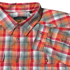 ORVIS Trout Bum Button Up Shirt Mens M Plaid Long Sleeve Preppy Casual Outdoor