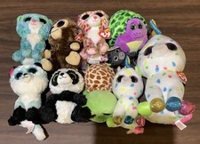 Lot of 10 Ty Beanie Boo Bundle, Cat, Turtle, Unicorn, Monkey  Free Shipping