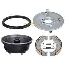 Rear Brake Drum Hub Plate Shoes Kit for Yamaha Big Bear 350 Kodiak 400 1993-1999