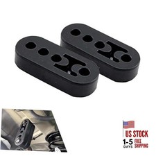 Exhaust Hanger, 4 Hole Adjustable Shock-absorbing Muffler Exhaust 2 PCS Black