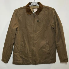 Wrangler Men's Quilted Lining Corduroy Collar Canvas Work Jacket, Brown XL