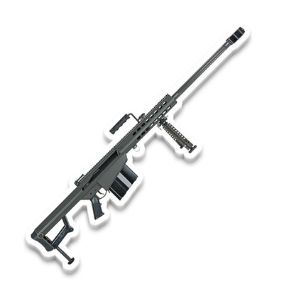50 CAL Barrett 82A1 6 inch Sticker Gun Vinyl Decal Waterproof Outdoor Safe