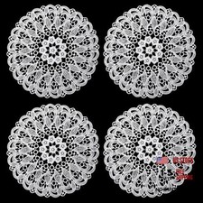 4PCS Crochet Doilies - 10 Inch Round Lace Placemats - Vintage Crochet