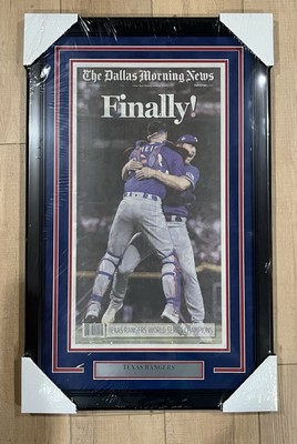Texas Rangers ''Finally!'' 2023 World Series Champs Original Newspaper Framed