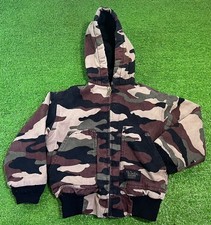 Vintage Kids Camo Jacket 4T / 5T Walls Blizzard Pruf Youth Canvas BOMBER Jacket