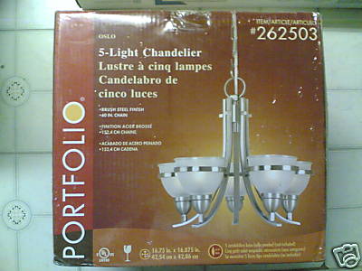 BRAND NEW Elegant 5-Light CHANDELIER (Brush Steel)