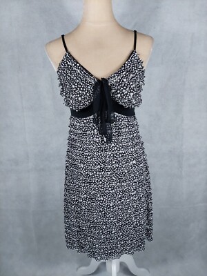 Kleid Ana Alcazar Gr. 36 S schwarz weiß Designerkleid stretch Party dress Rüsche
