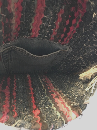Rag Rug Bag Boho Crossbody Upcycled, Re Purposed, Recycled, Purse Woven Fringe - Picture 6 of 9