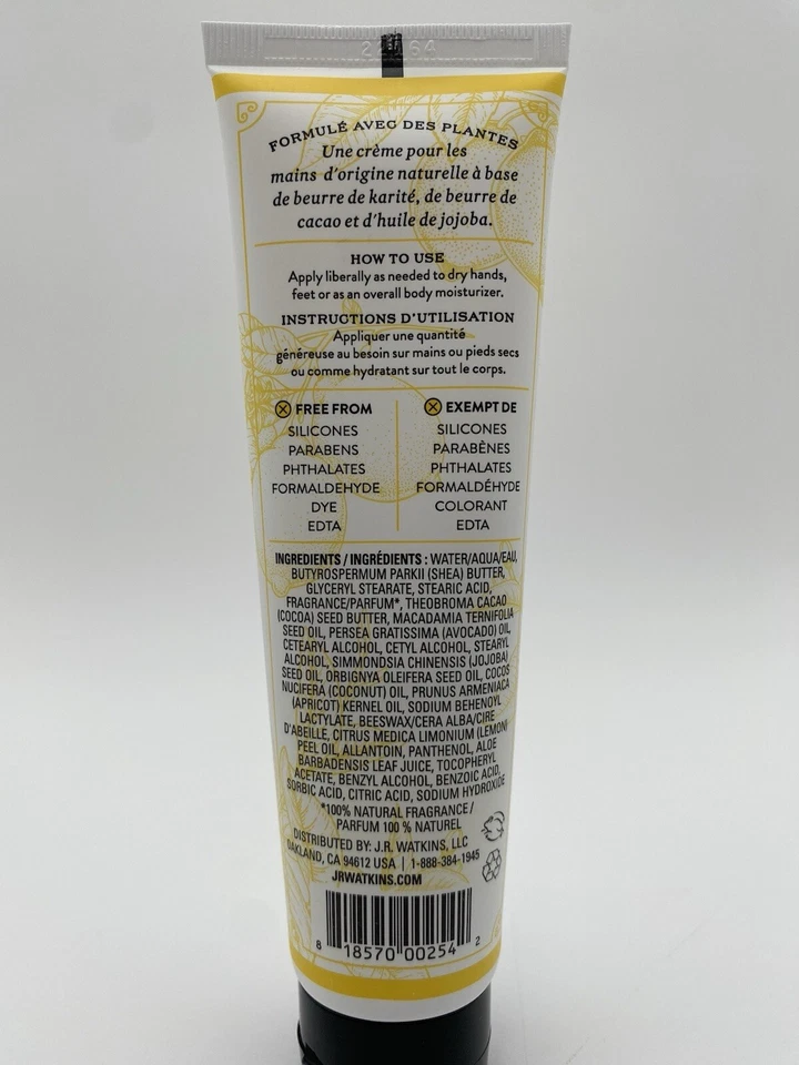 Creme para as mãos J.R. Watkins creme limão 3,3 oz novo lote de 3 - Imagem 4 de 4