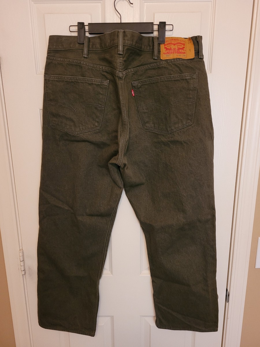 Levi's 501 White Oak Cone Denim Original Jeans Green Men's Fit