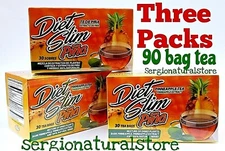 3 Packs DIET SLIM PIÑA TEA 90 WRAPPED BAGS 2.5 grs each Green Tea Dandelion Piña