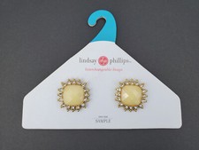 Lindsay Phillips KEIKO Interchangeable Shoe Snaps Cream Faceted Crystals One Sz