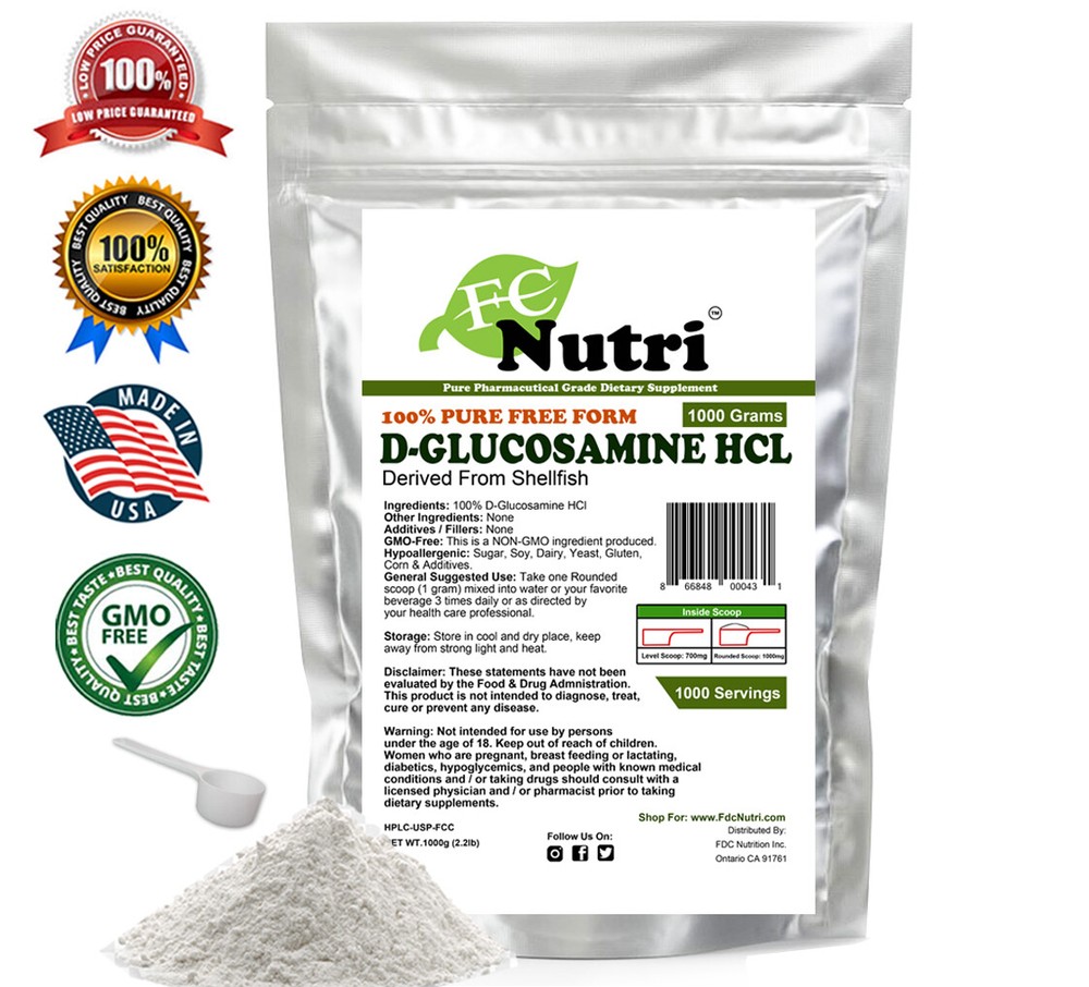 Pure Glucosamine HCl Bulk Powder 1Kg for Joint Health Support