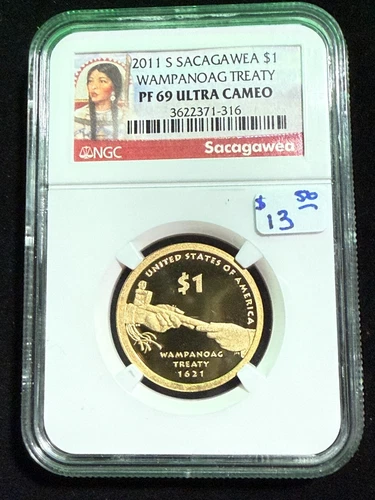 2011 S SACAGAWEA DOLLAR WAMPANOAG TREATY NGC PF 69 ULTRA CAMEO