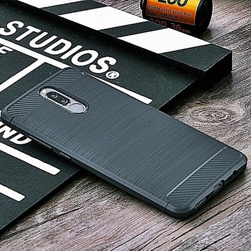 Custodia cellulare stile carbonio silicone cover case nera + opzione protezione vetro pellicola 9H - Foto 934 di 935