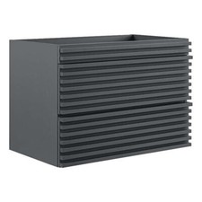 Modway Render 29" MDF Wood Wall-Mount Bathroom Vanity Cabinet in Gray