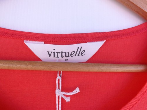 New Virtuelle Taking Shape Tee 22 Womens Coral Merino Wool Bamboo Blend TS - Picture 3 of 11