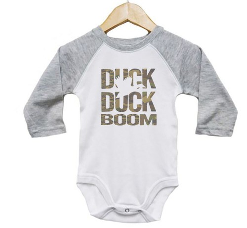 DUCK DUCK BOOM CAMO, HUNTING, Sublimation, INFANT BODYSUIT, ROMPER, BABY Creeper - Picture 14 of 16