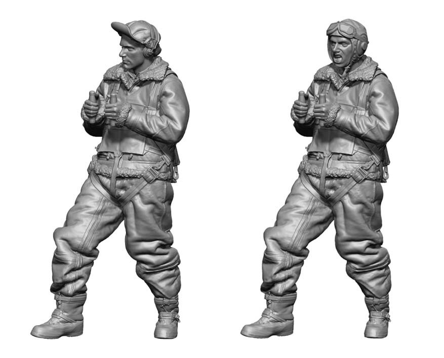 1/48 Legend Production WW2 US Bomber Waist Gunner (One Figure-Two Heads) #LF4813