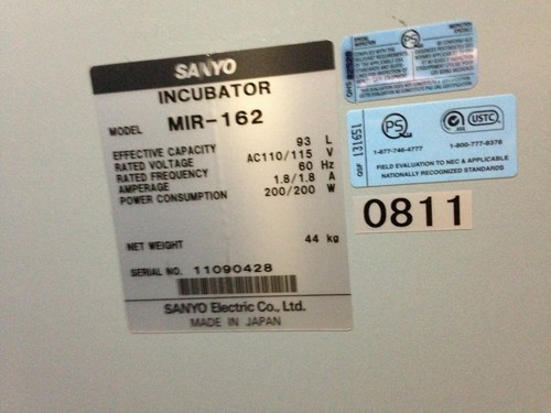Sanyo MIR-162 Gravity Convection Incubator - Picture 7 of 7