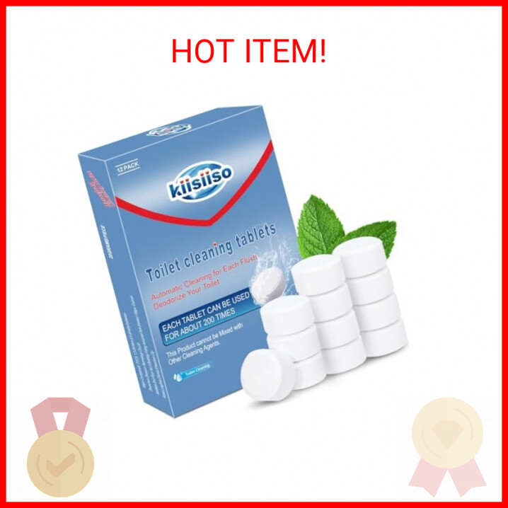 KIISIISO 12-Pack Toilet Bowl Cleaner Tablets for Lime and Rust Removal